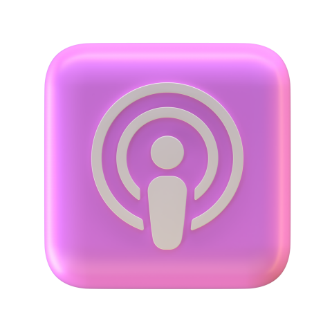 Apple Podcasts 3D logo - 3D image