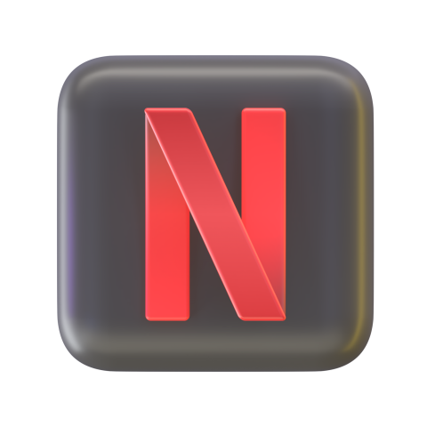 Netflix 3D logo - 3D image