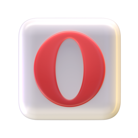 Opera 3D logo - 3D image