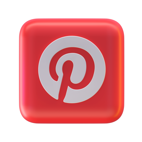 Pinterest 3D logo - 3D image