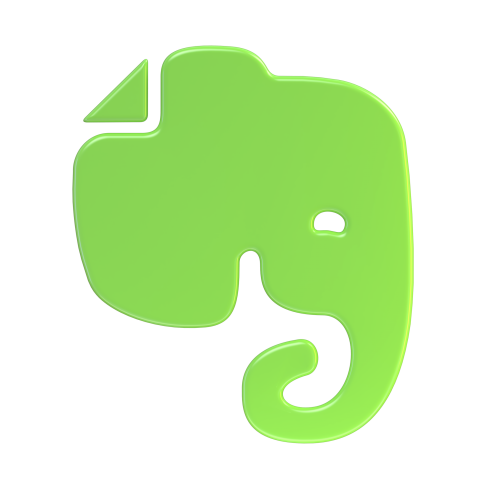 Evernote icon without background - 3D image