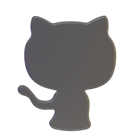 GitHub icon without background - 3D image