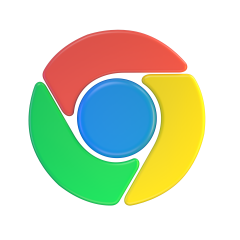 Google Chrome icon without background - 3D image