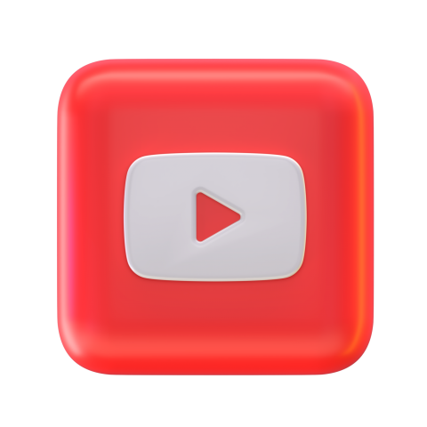 YouTube 3D logo - 3D image
