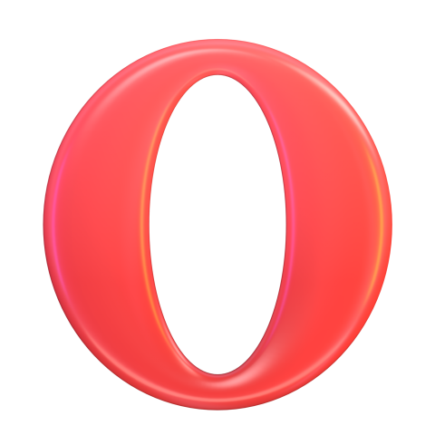Opera icon without background - 3D image