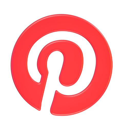 Pinterest icon without background - 3D image