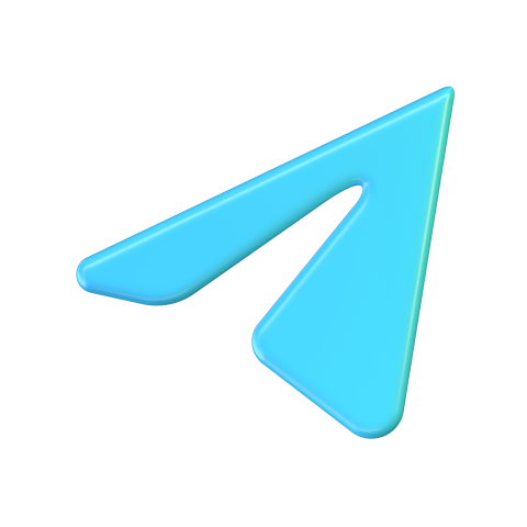 Telegram icon without background - 3D image