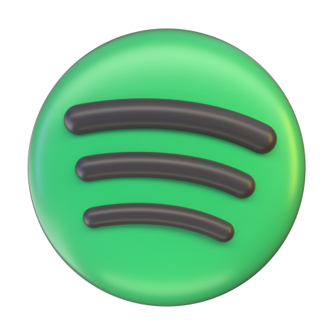 Spotify icon without background - 3D image