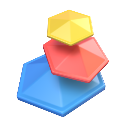 Triple Hexa Cylinders - 3D image