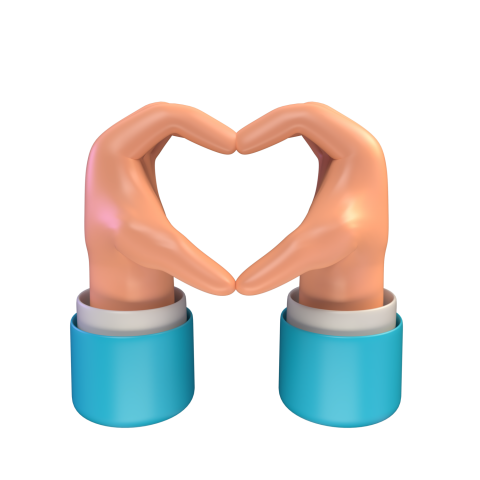 Heart hand gesture - 3D image