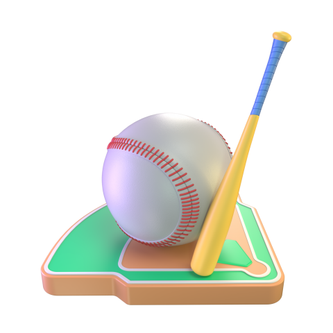 Baseball - 3D image