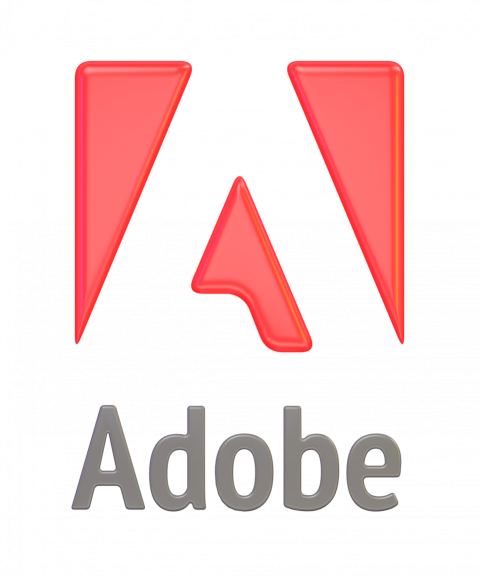 Adobe icon with font without background - 3D image