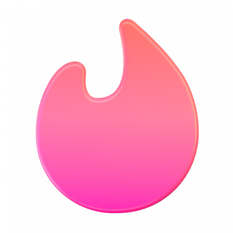 Tinder icon without background - 3D image
