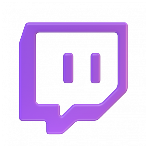 Twitch icon without background - 3D image