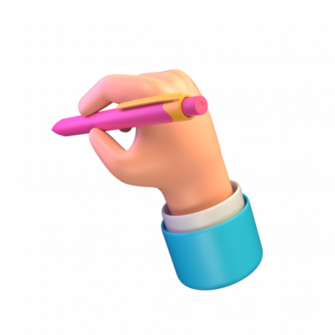 Writing gesture - 3D image