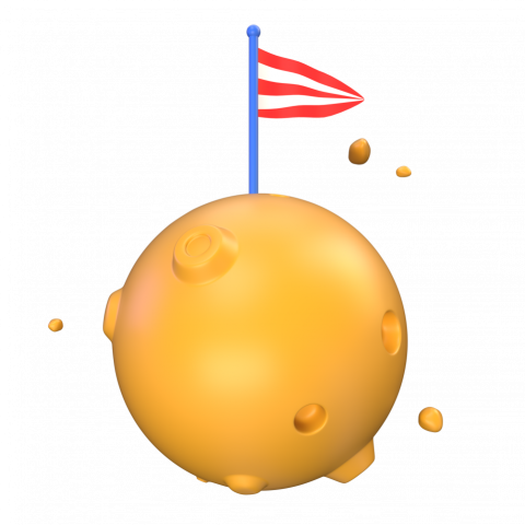 Flag On Planet - 3D image