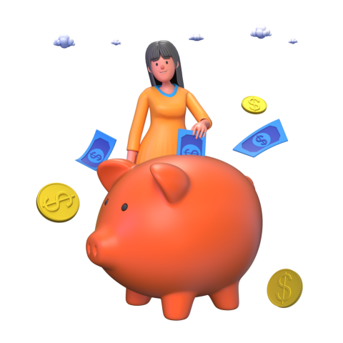 Saving Money - 3D image